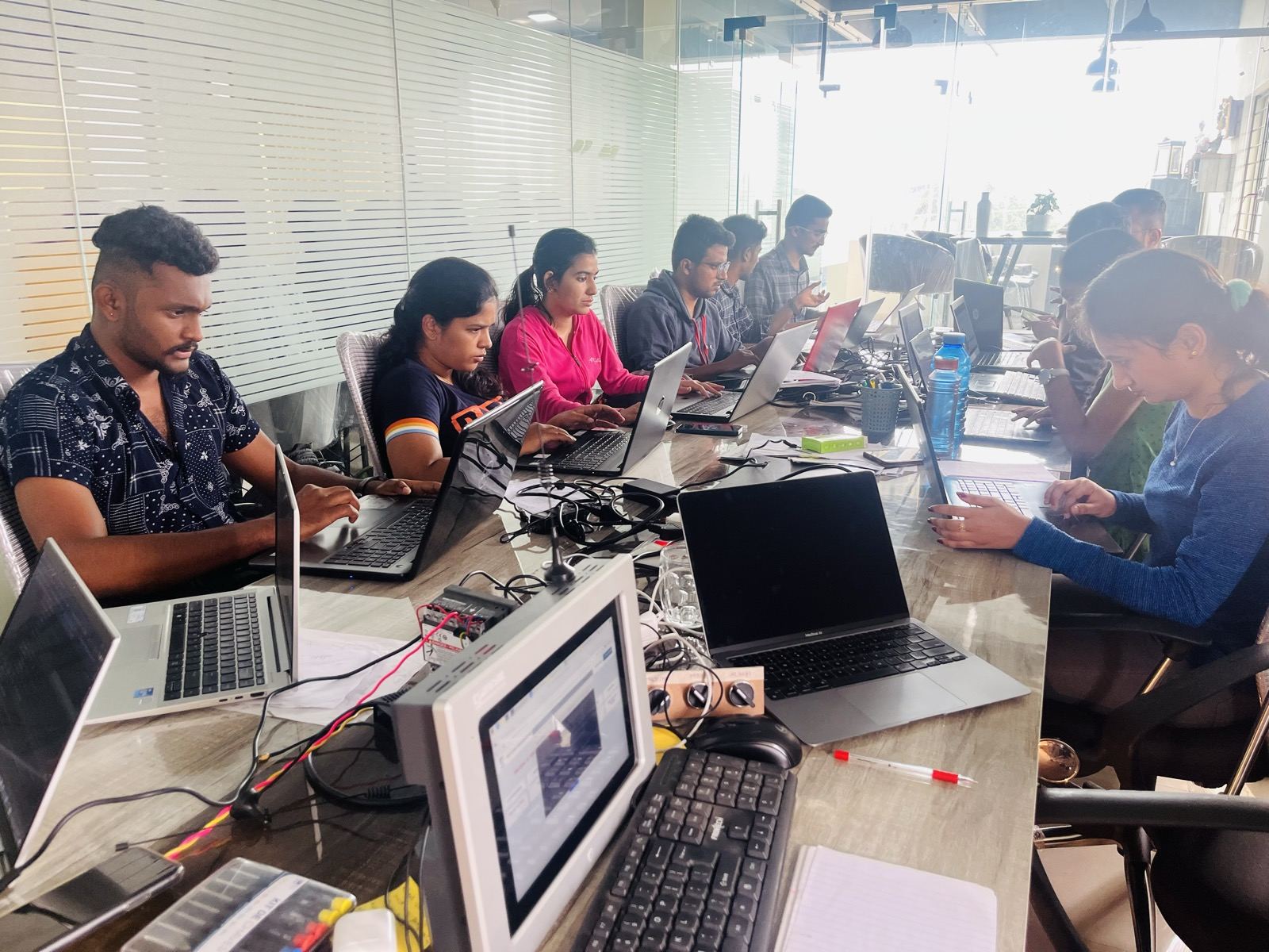 Students working in the Loginware lab, Hassan